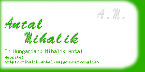 antal mihalik business card